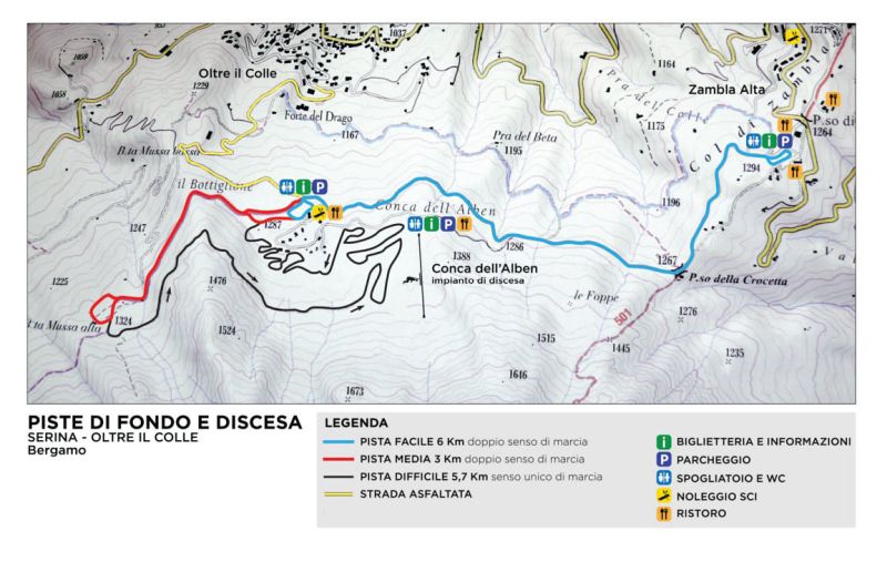 Mappa pista sci fondo Zambla