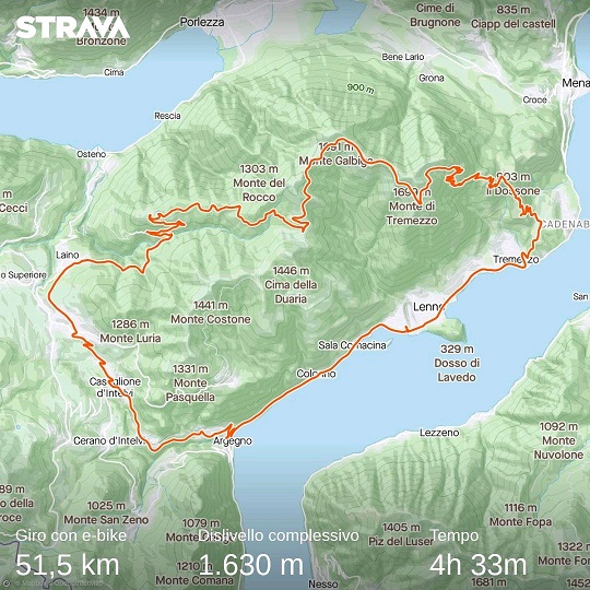 Itinerario E Bike Rif Venini