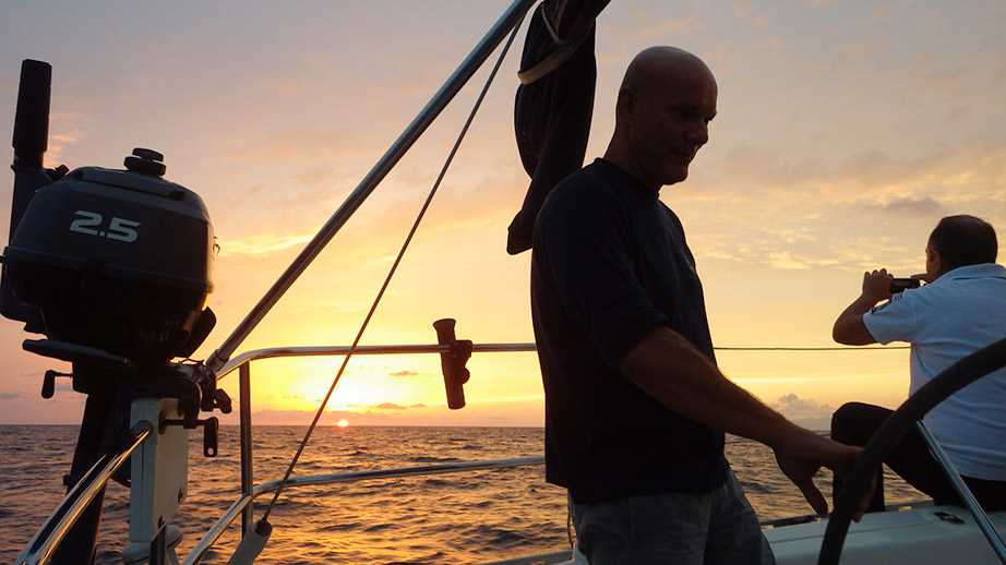 Sailing towards Favignana at the sunset